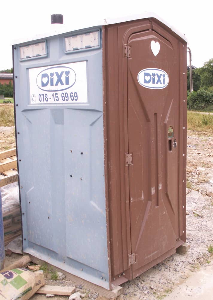 construction-grade portable restroom placement of the kind used on Bloomington, MN sites